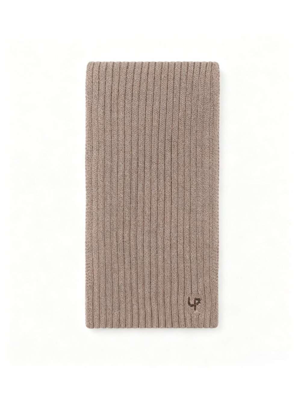 Loro Piana Men's Ribbed LP Logo Cashmere Scarf Brown FAN2021